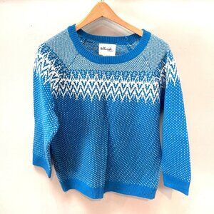 Telluride Clothing Co. Blue & White Lambswool‎ Ski Sweater L